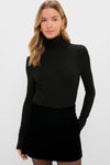 Black Lightweight Ribbed Topanga Turtleneck