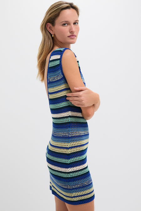 Blues and Pistaccio Nevado Mini Dress