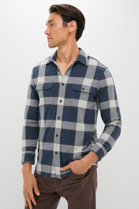 Navy Cloud Plaid Legend Sweater Shirt