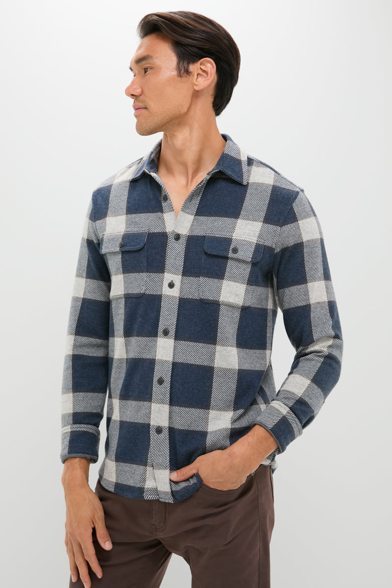 Navy Cloud Plaid Legend Sweater Shirt