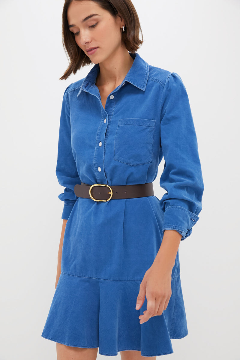 Indigo Corduroy Callahan Shirt Dress