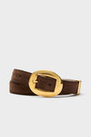 Chocolate Vintage Brass Buckle Belt