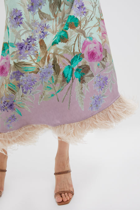 Heath Placee Swing Dress with Feathers