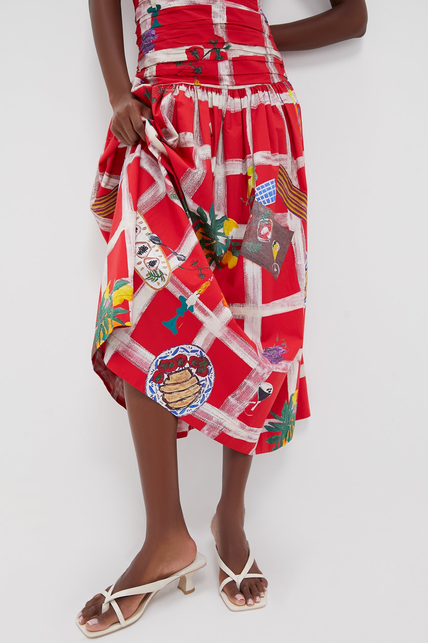 Picnic Red Malla Dress