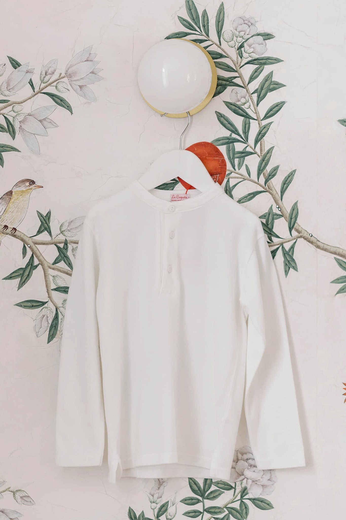 White Alcomo Long Sleeve Boy Polo
