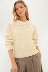 Cloud Cream Cotton Wool Stripe Sweater
