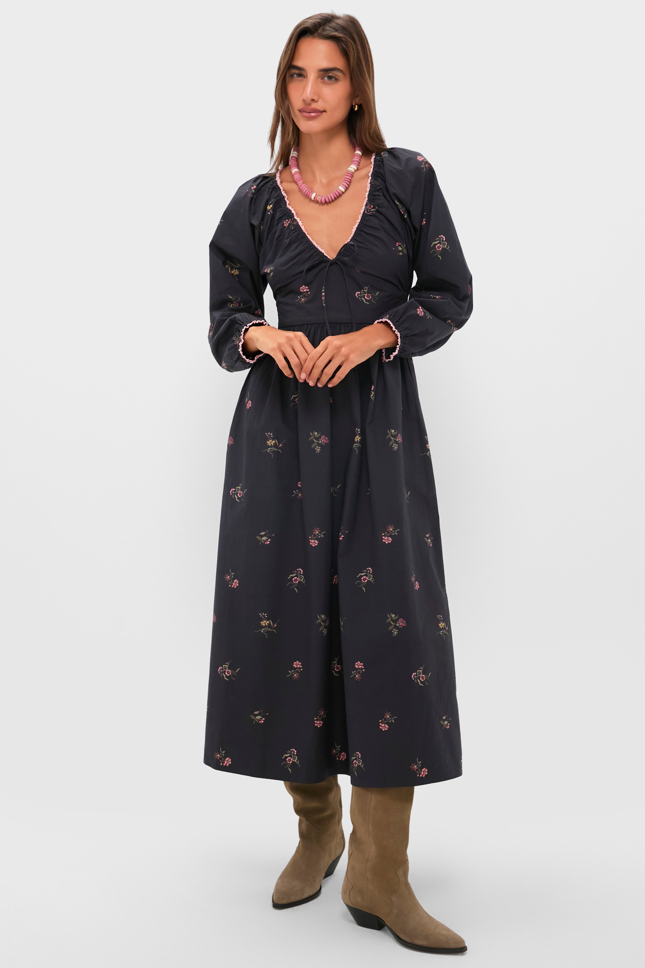 Noir Fleur Eloise Midi Dress Louise Noir Fleur / M