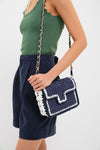 Navy Woven Crossbody