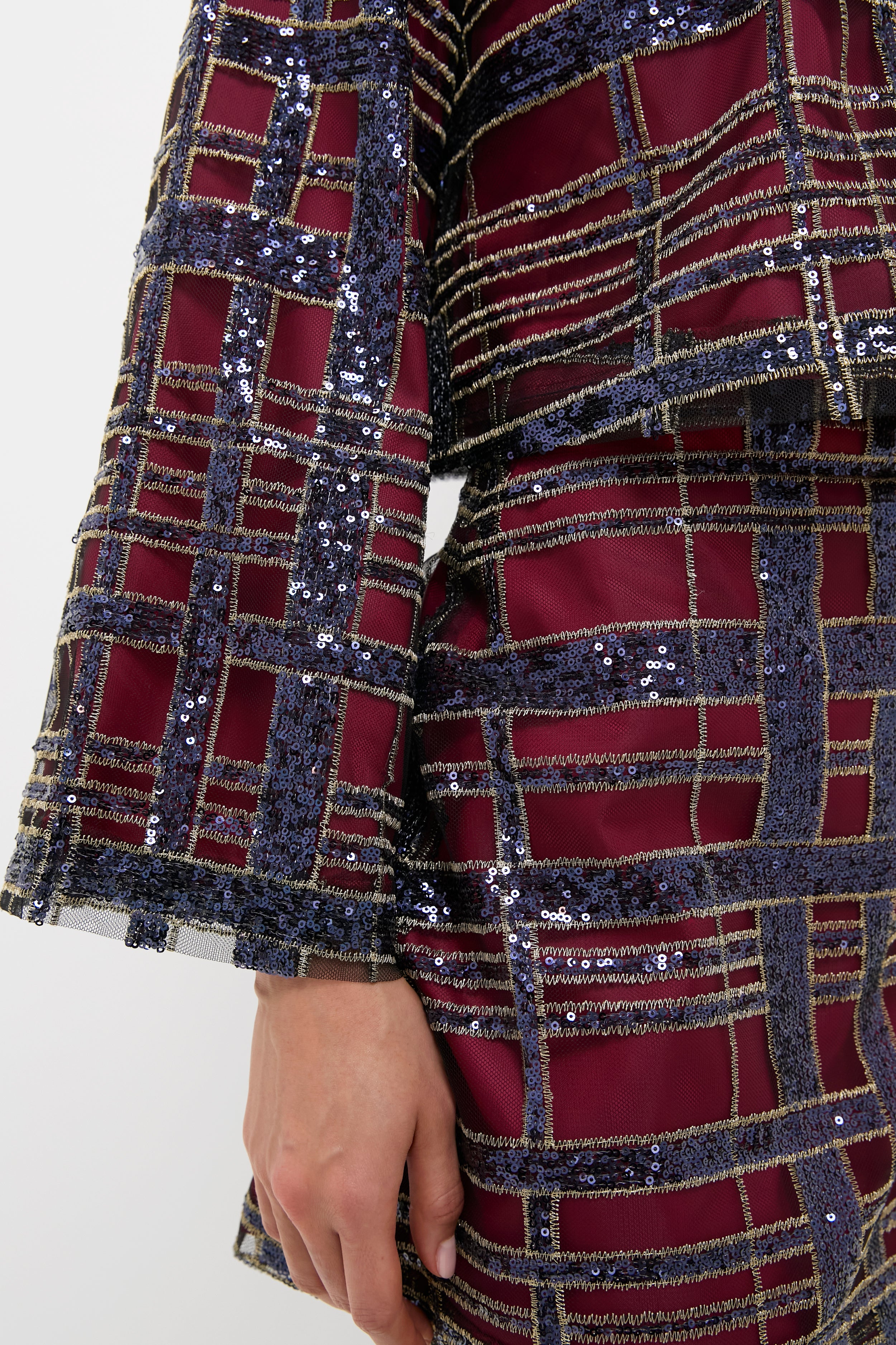 Sequin Plaid Meg A-Line Skirt