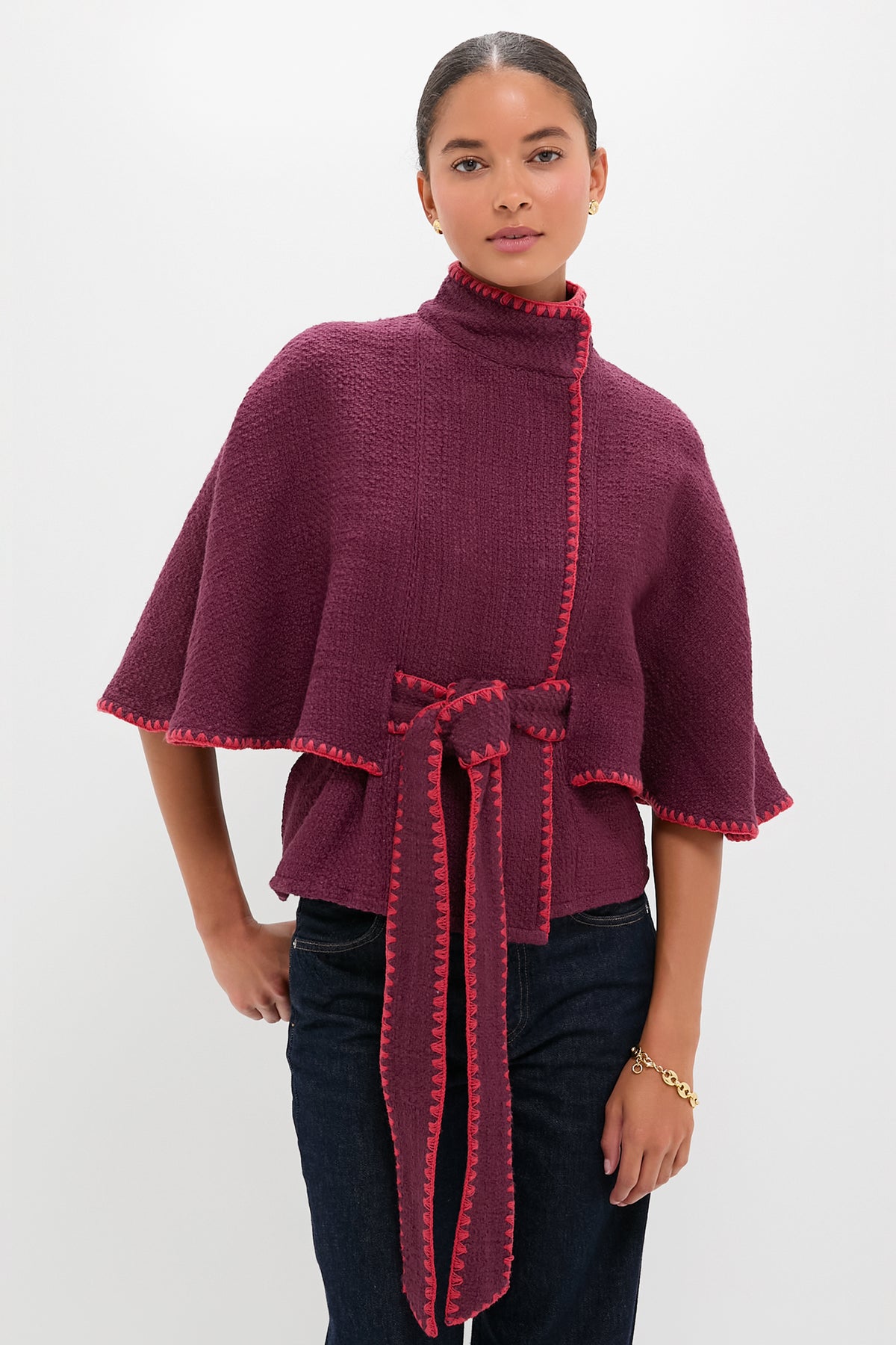 Burgundry Brio Cape Coat