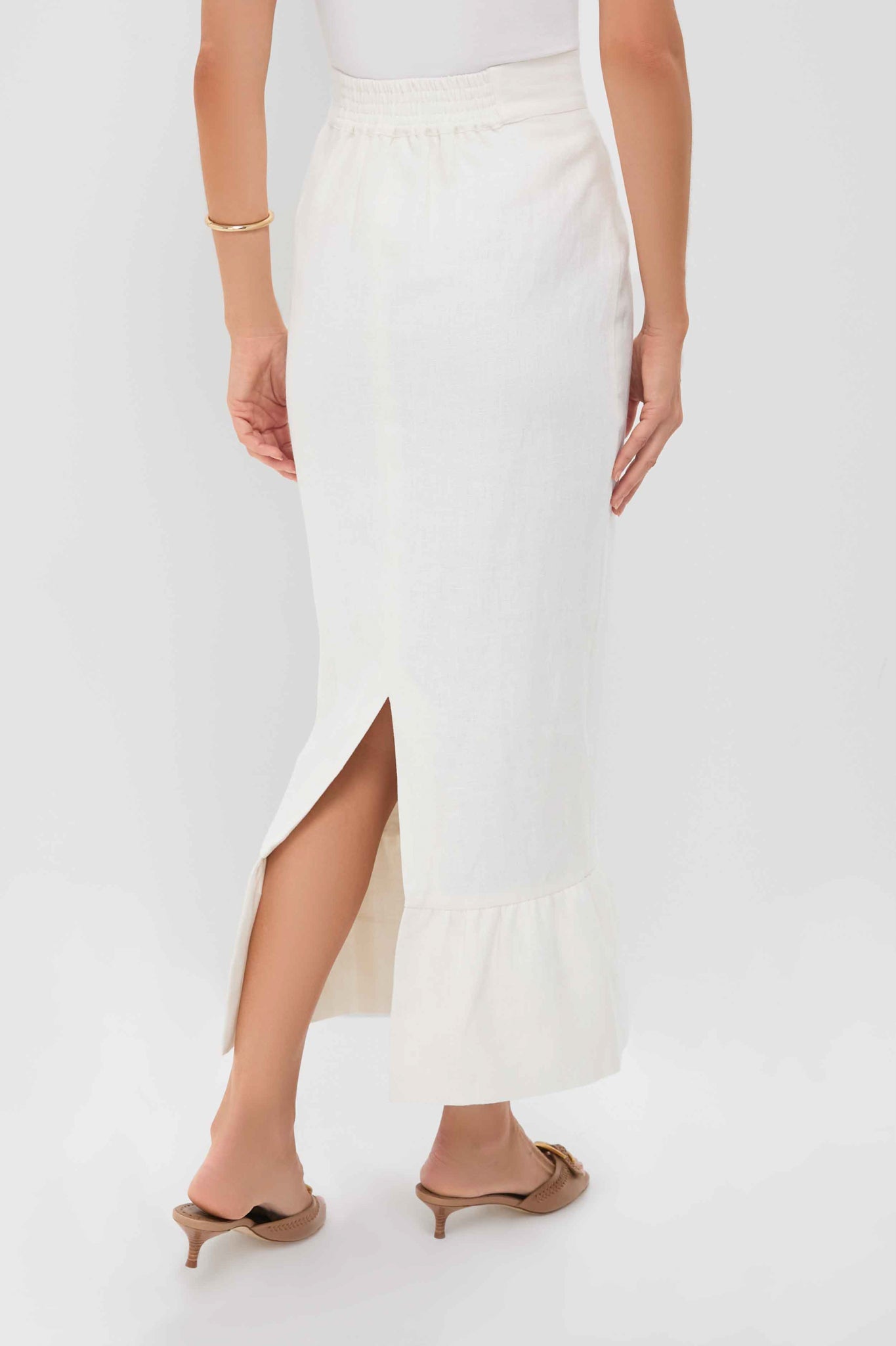 Cream Matilda Column Skirt