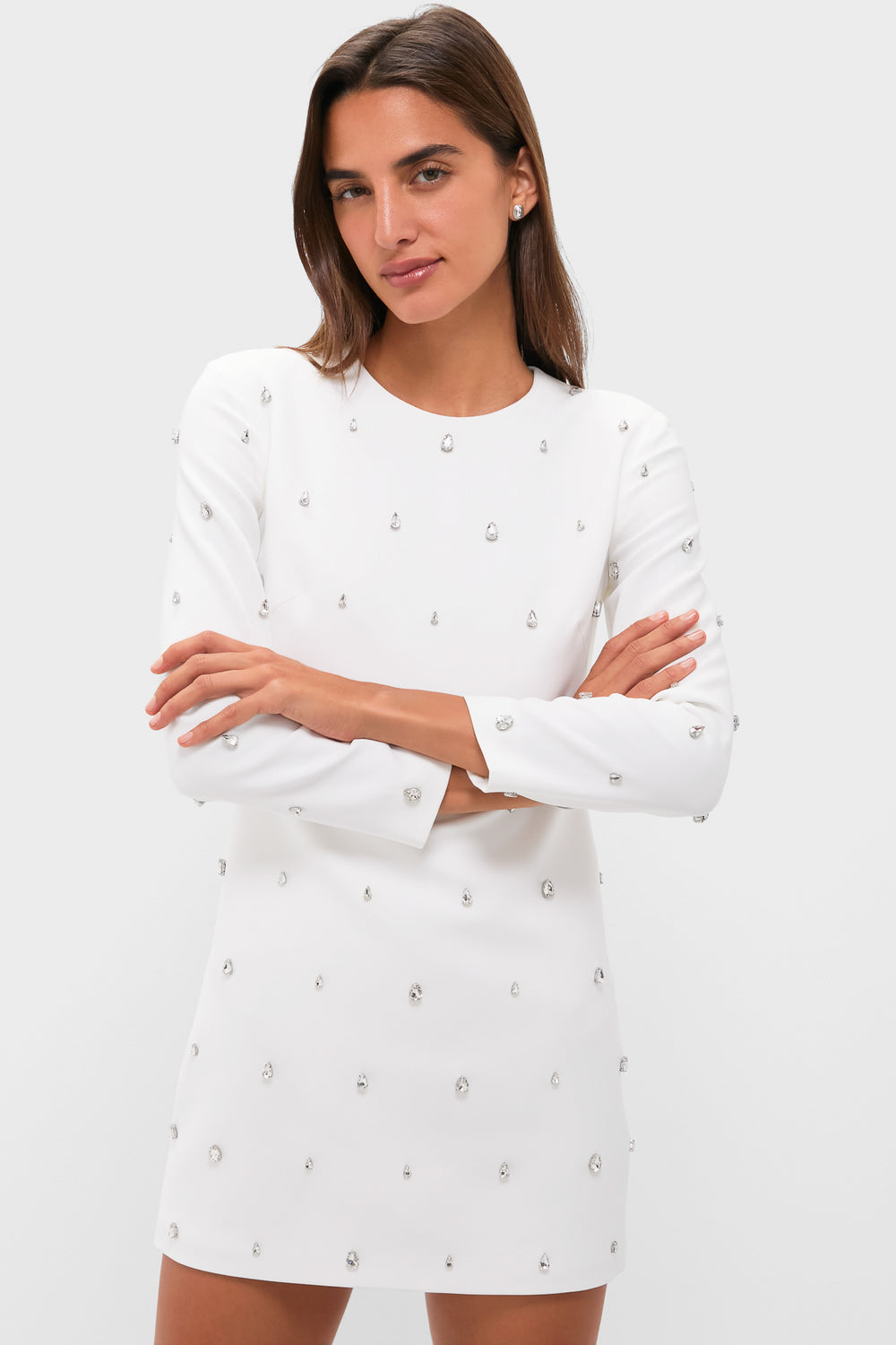 White with Crystal Kenna Long Sleeve Mini Dress | A.L.C. White with Crystal Kenna Long Sleeve Mini Dress | A.L.C.