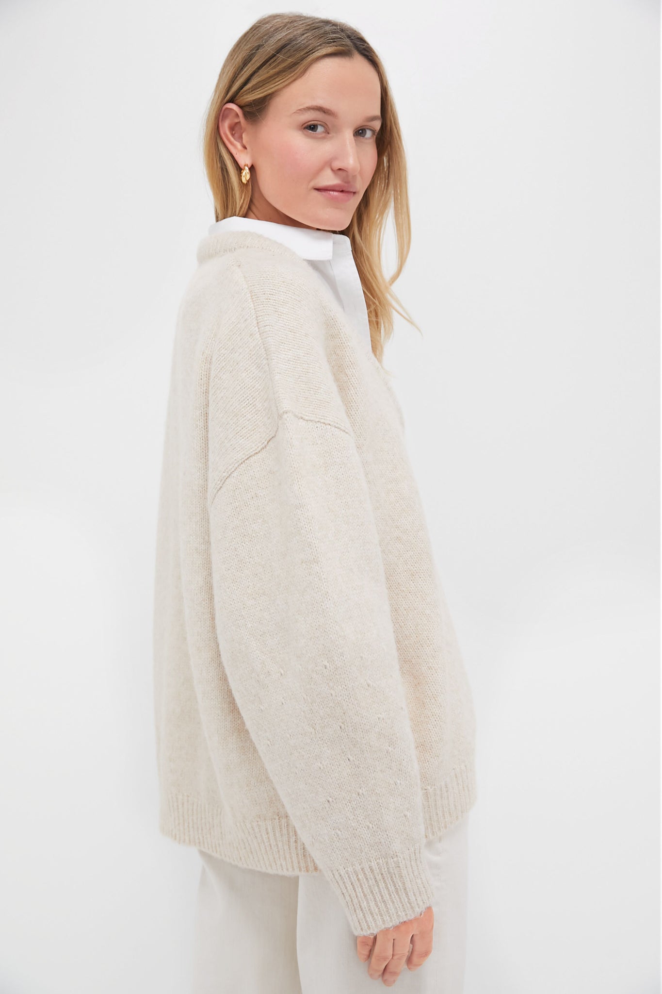 Oatmeal Removable Collar Dickey Sweater