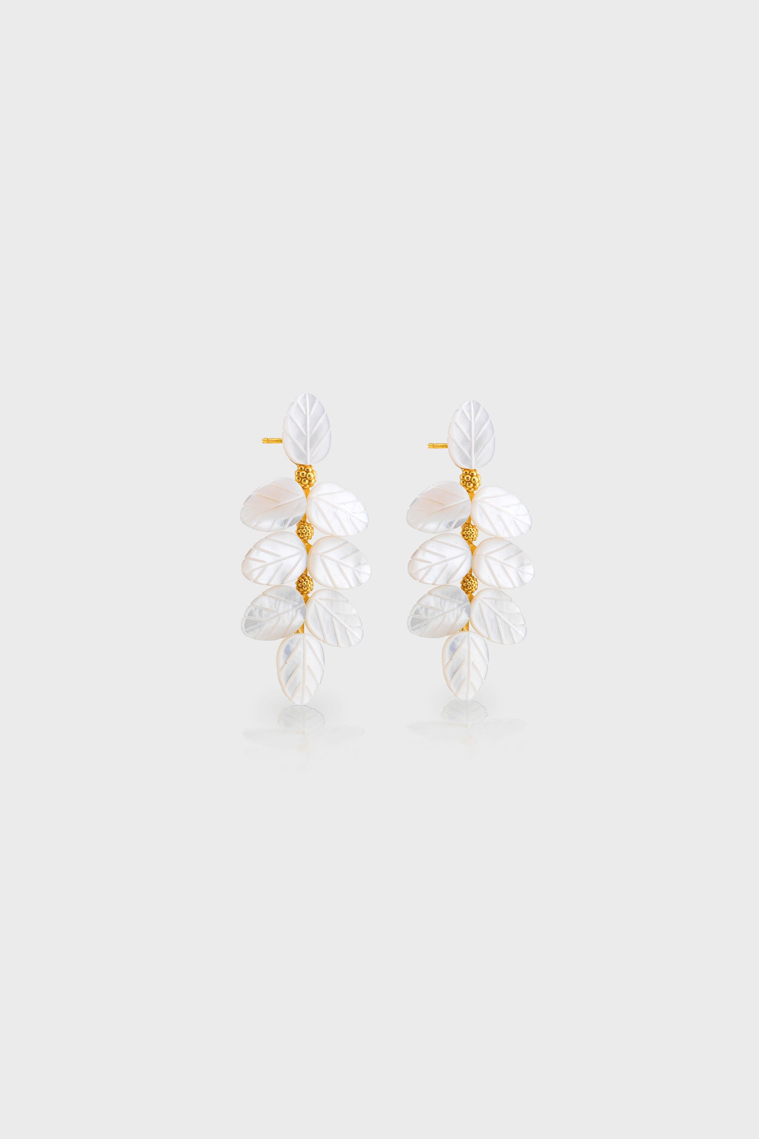 Mermaid Garden Vine Drop Earrings - MOP