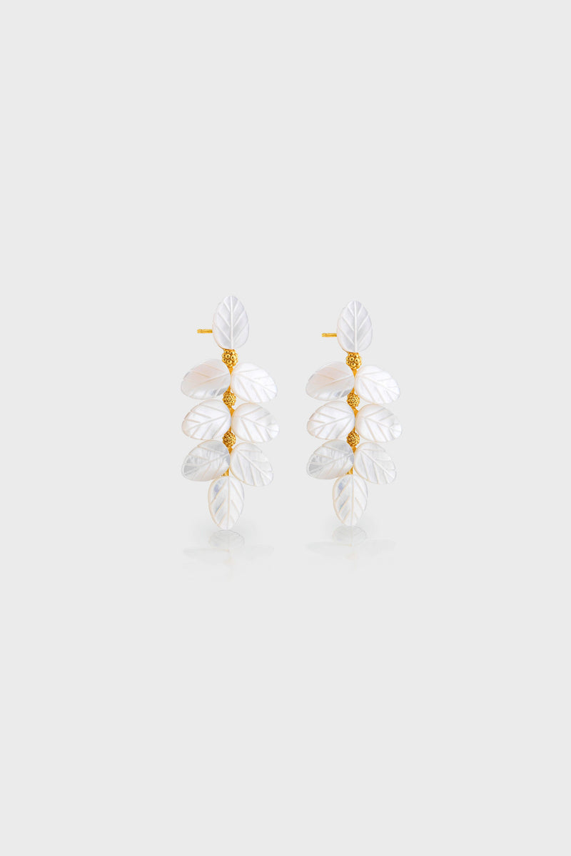 Mermaid Garden Vine Drop Earrings - MOP