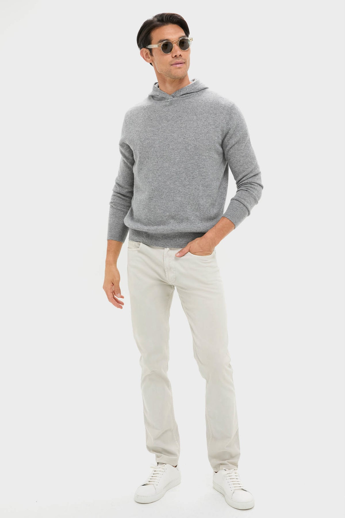 Gray Cashmere Hoodie