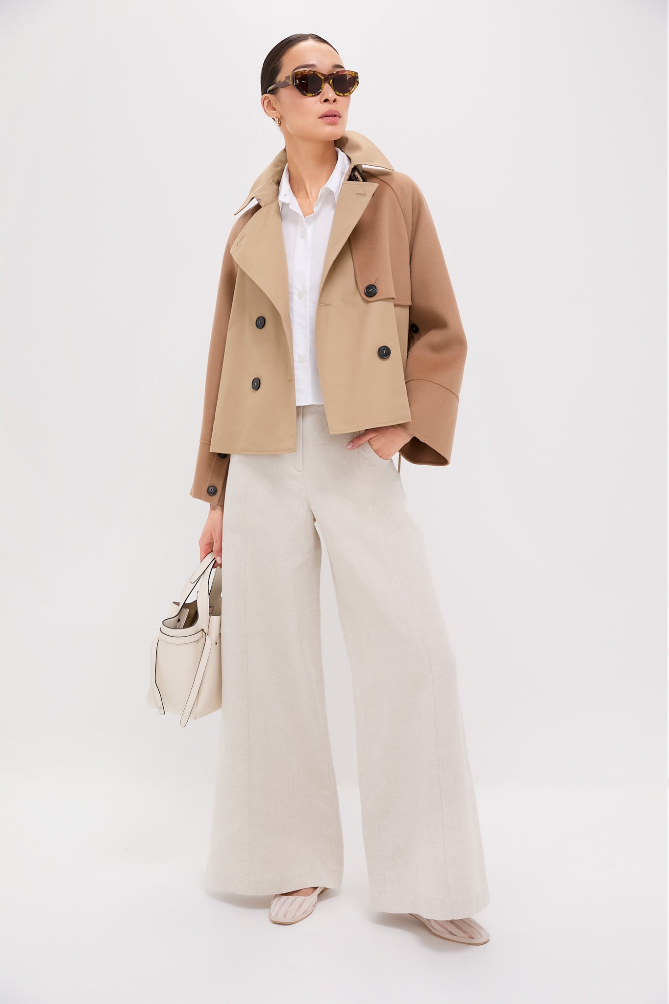 Light Cream Romy Pebbled Satchel