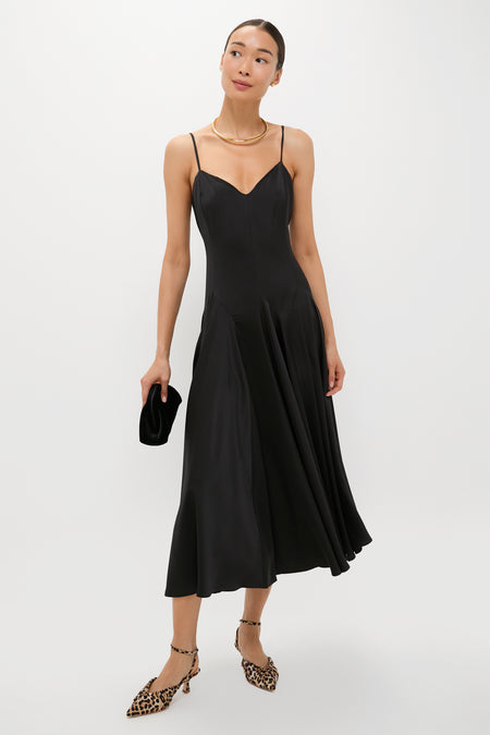Polo Black Paneled Satin Dress