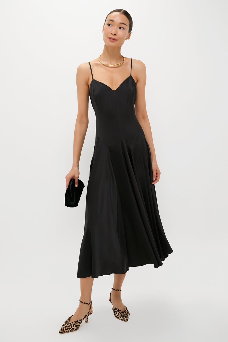 Polo Black Paneled Satin Dress
