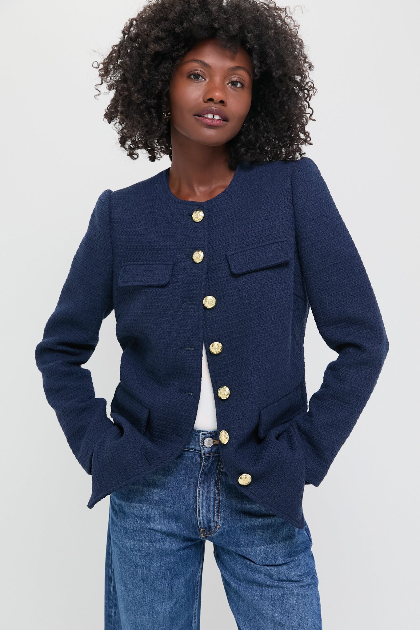 Navy Blazer Blue Tweed Blazer Womens Blackthorn Tweed Jacket Navy