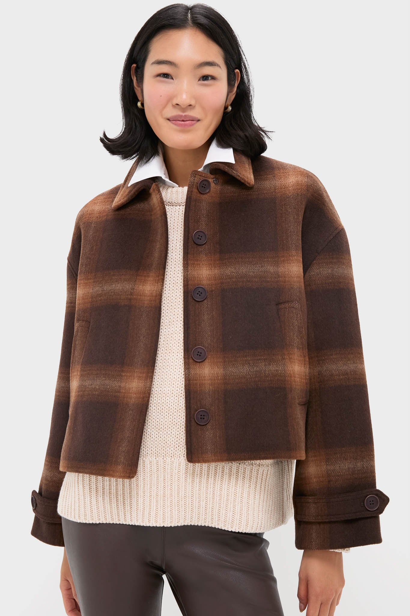 Chocolate Plaid Colby Jacket | SIMKHAI