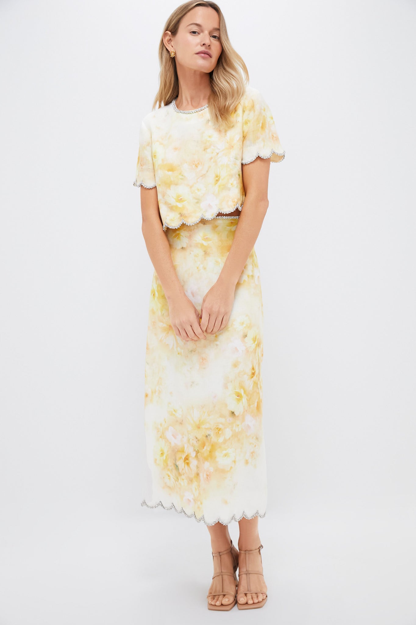 crush scalloped mini dress Zimmermann Multi Linen Crush Scalloped Mini Dress