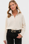 Cream Carlyn Long Sleeve Polo