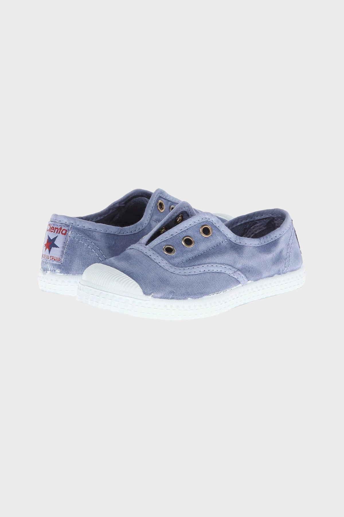 Washed Denim Canvas Laceless Sneaker