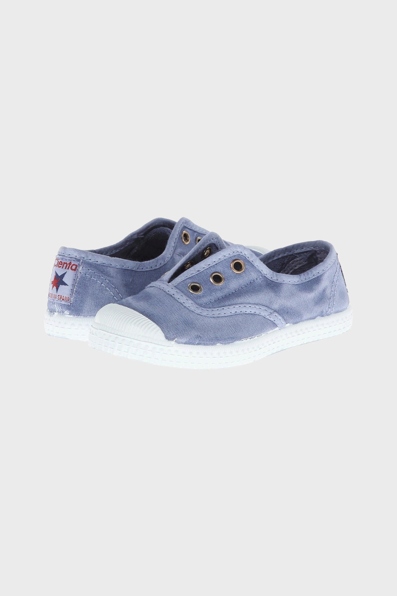 Washed Denim Canvas Laceless Sneaker