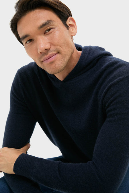 Navy Cashmere Hoodie