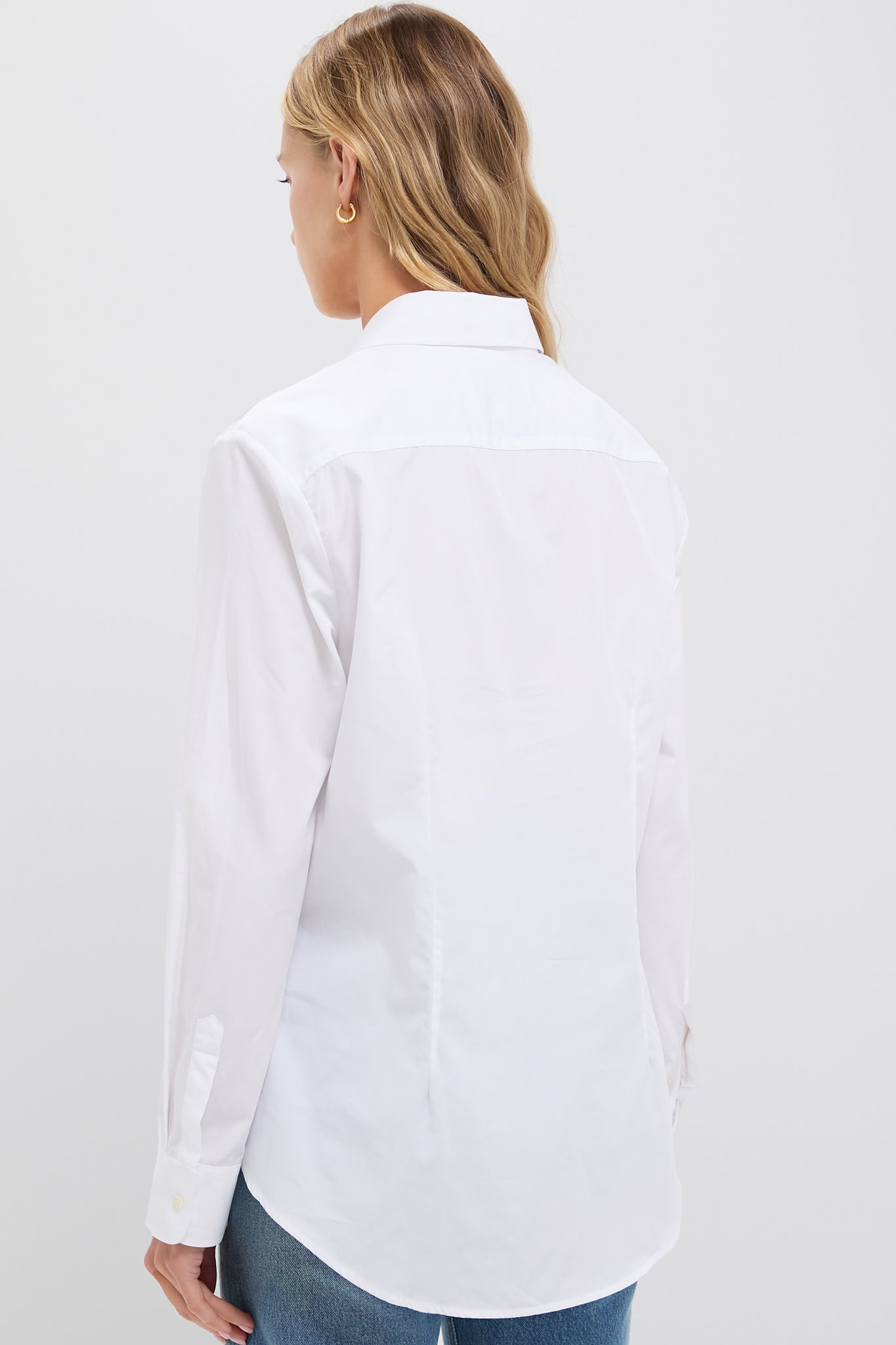 White Poplin Boyfriend Shirt