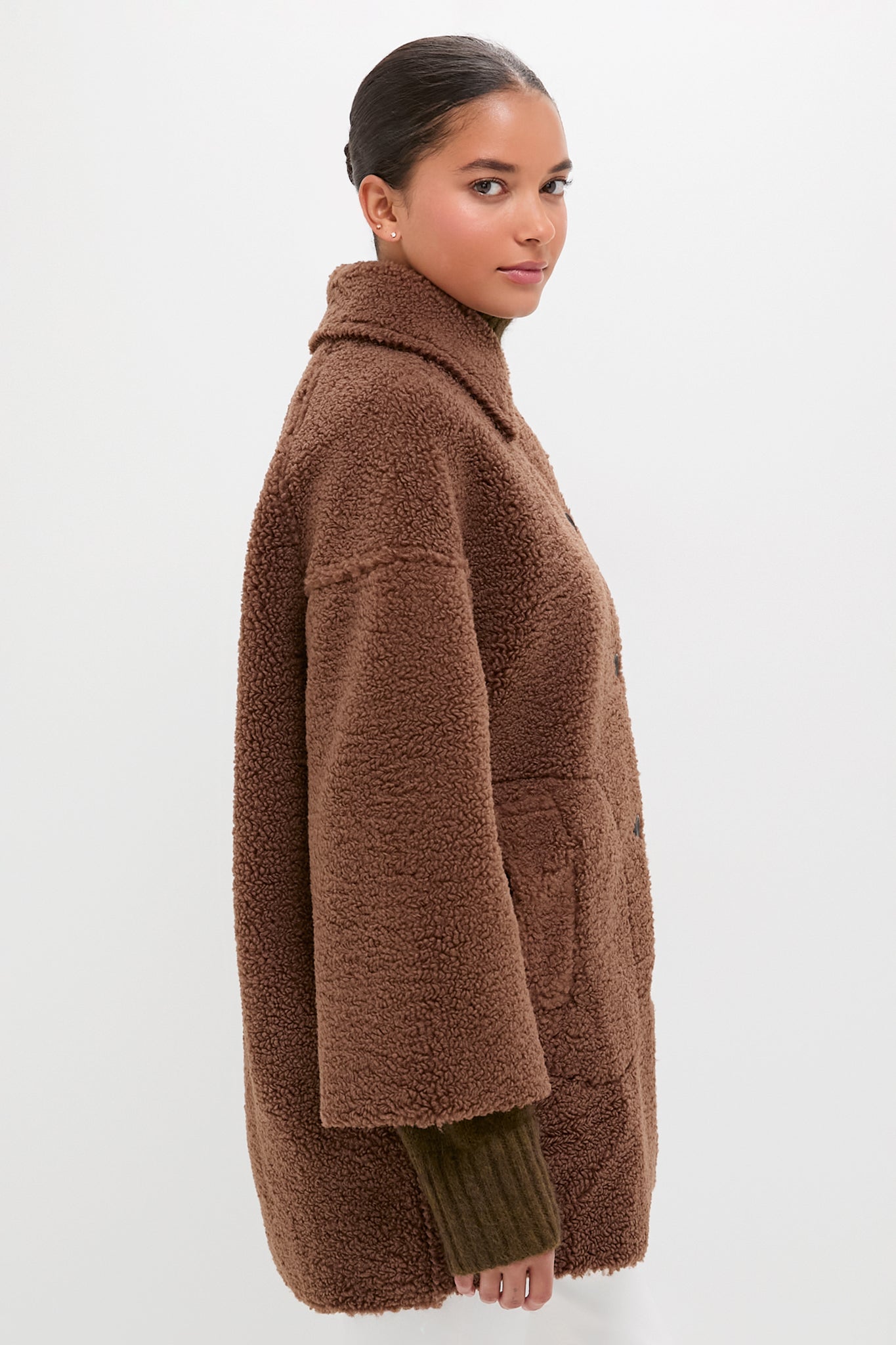 Chocolate Plush Car Coat | THE GREAT.