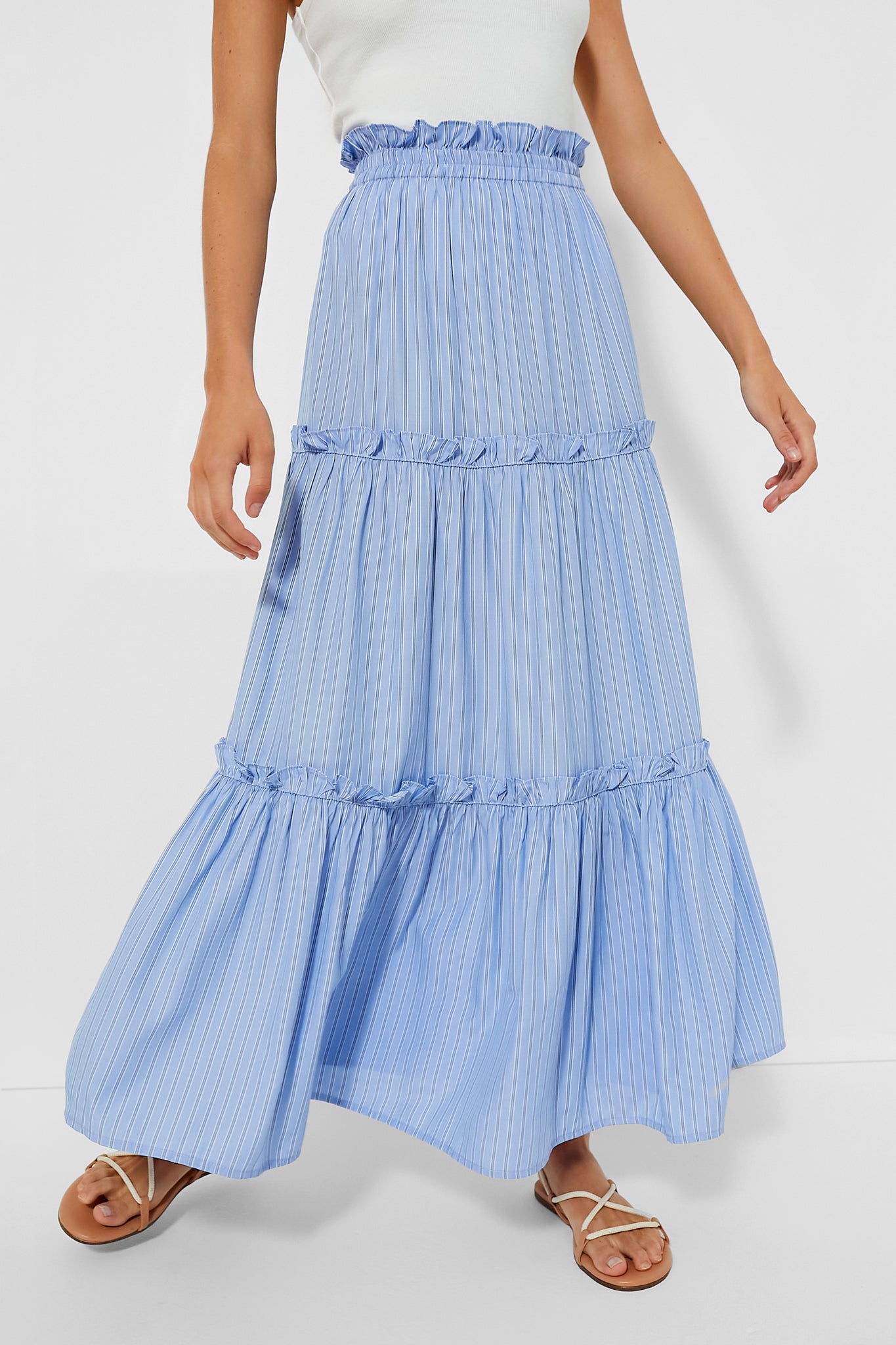 Cornflower Blue Stripe Prado Skirt | Tuckernuck