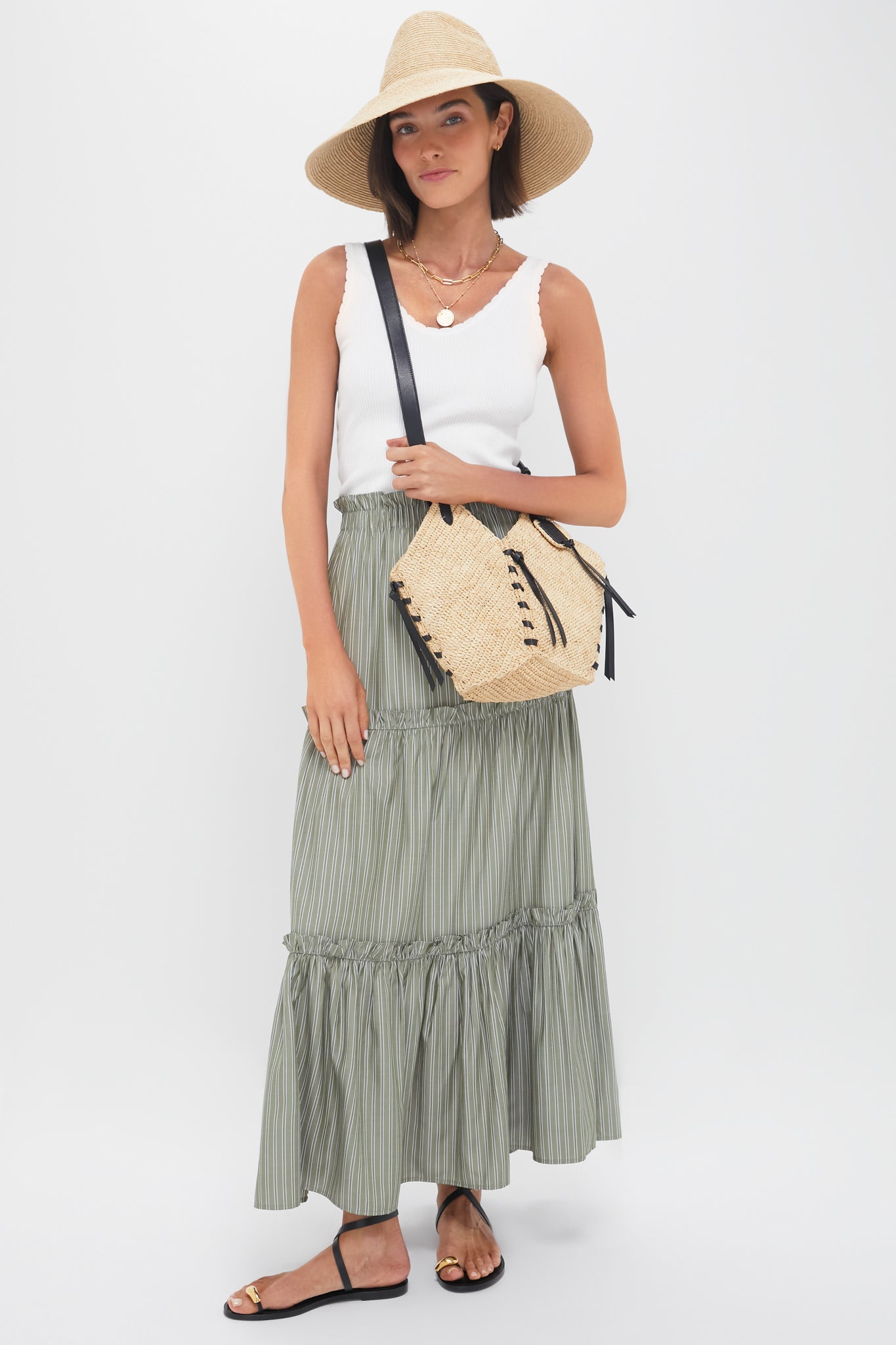 green emerald velvet dress Green Stripe Prado Skirt
