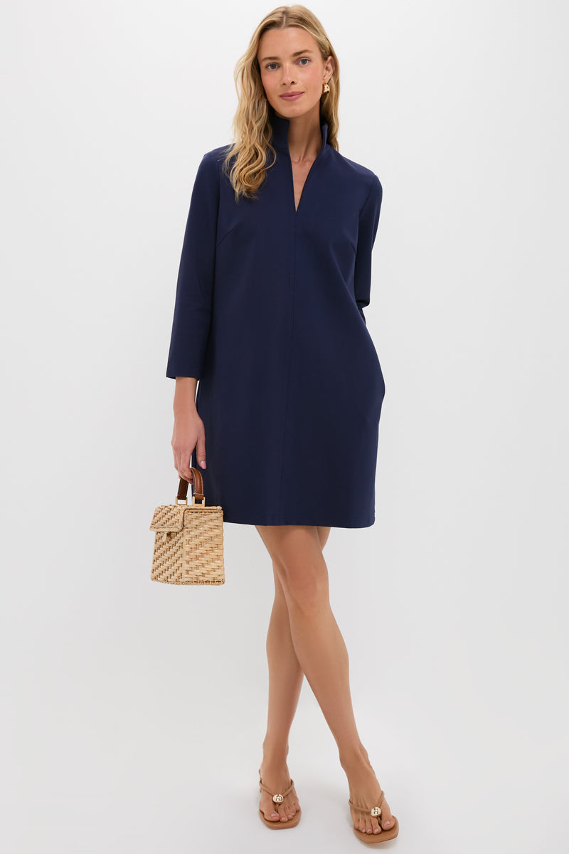 Navy Ponte Clifton Dress
