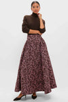 Mulberry Jacquard Sylvie Midi Skirt