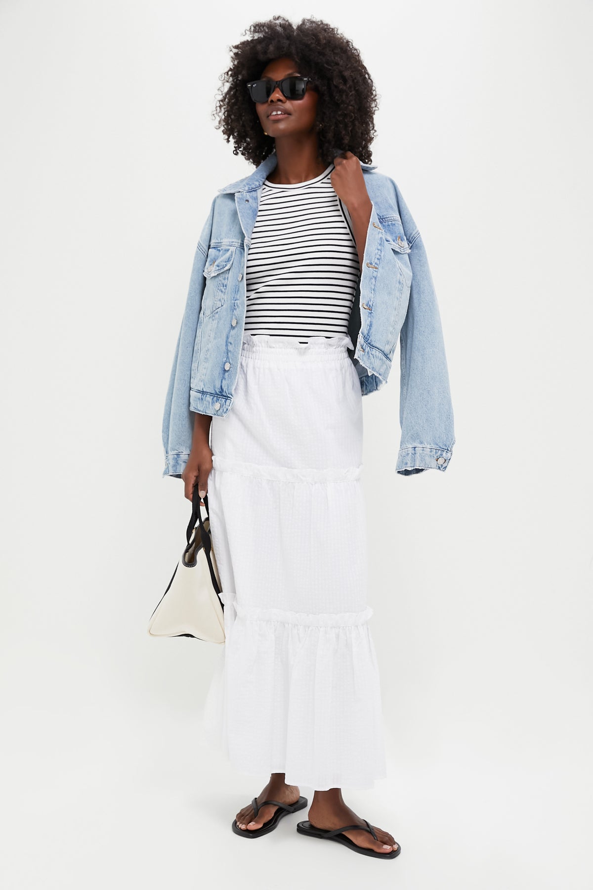 White Seersucker Prado Skirt