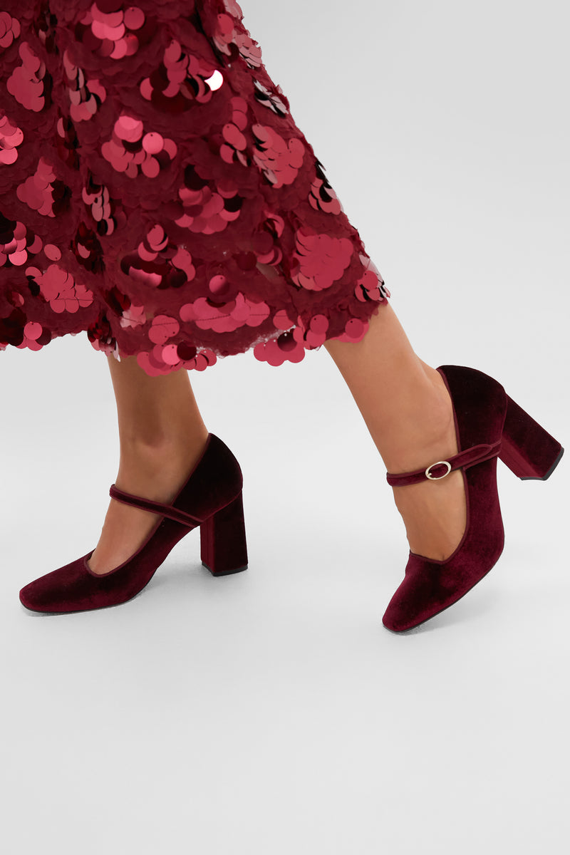 Oxblood Velvet Julia Heels
