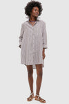 Dove Stripe Linen Carlotta Shirt Dress