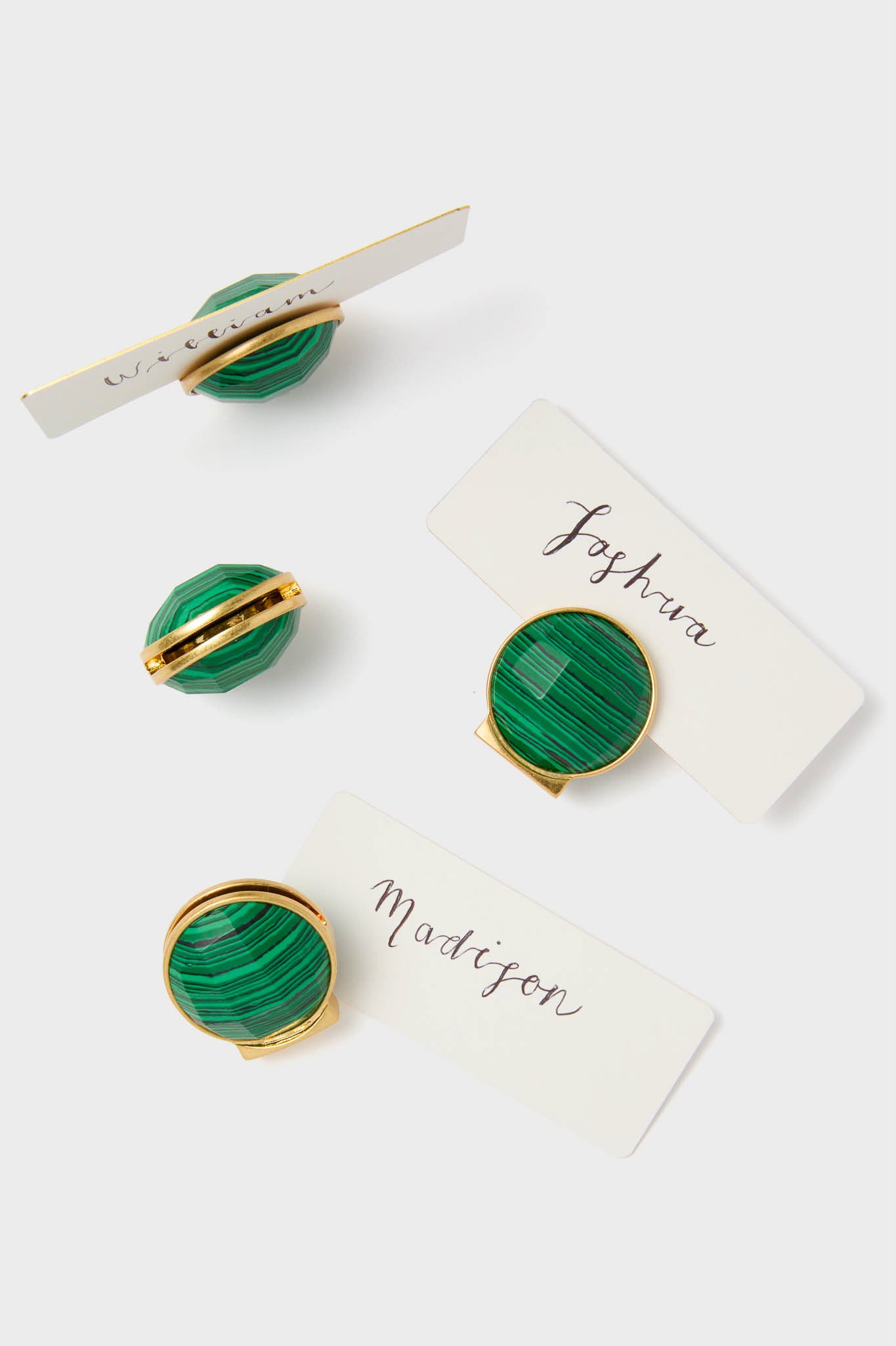 Malachite Gem Place Card Holders Set of 4