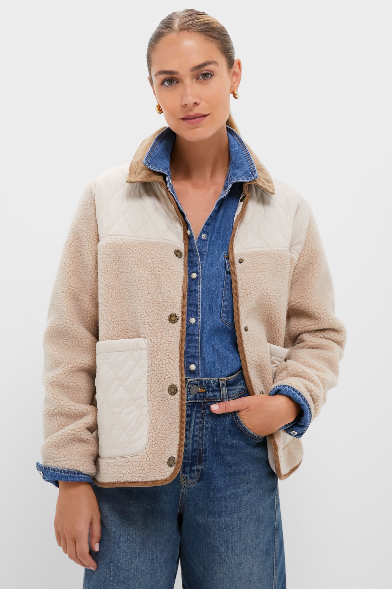Natural Blanc Laurel Fleece Jacket | Barbour