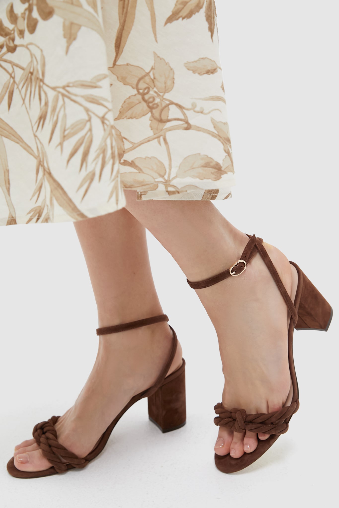 Brown Suede Wren Block Heels