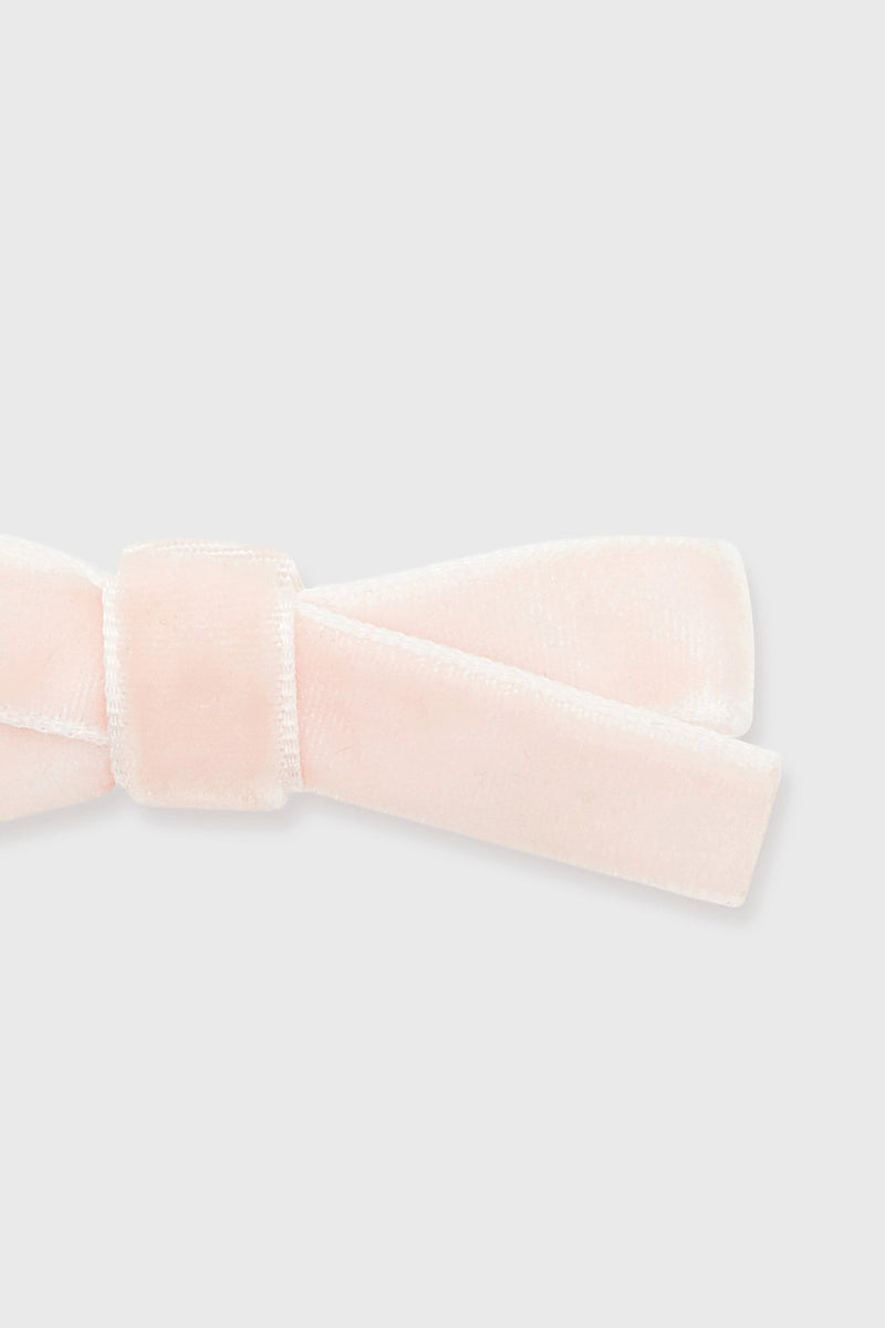 Pink Small Velvet Bow Clips Set of 2