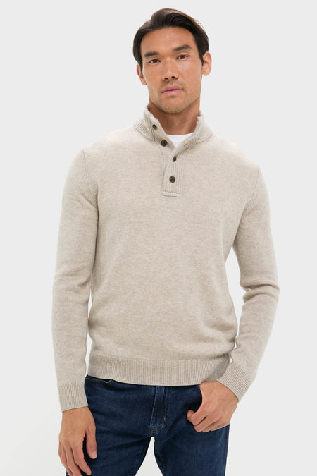 Oat Cashmere Wool Button-Up