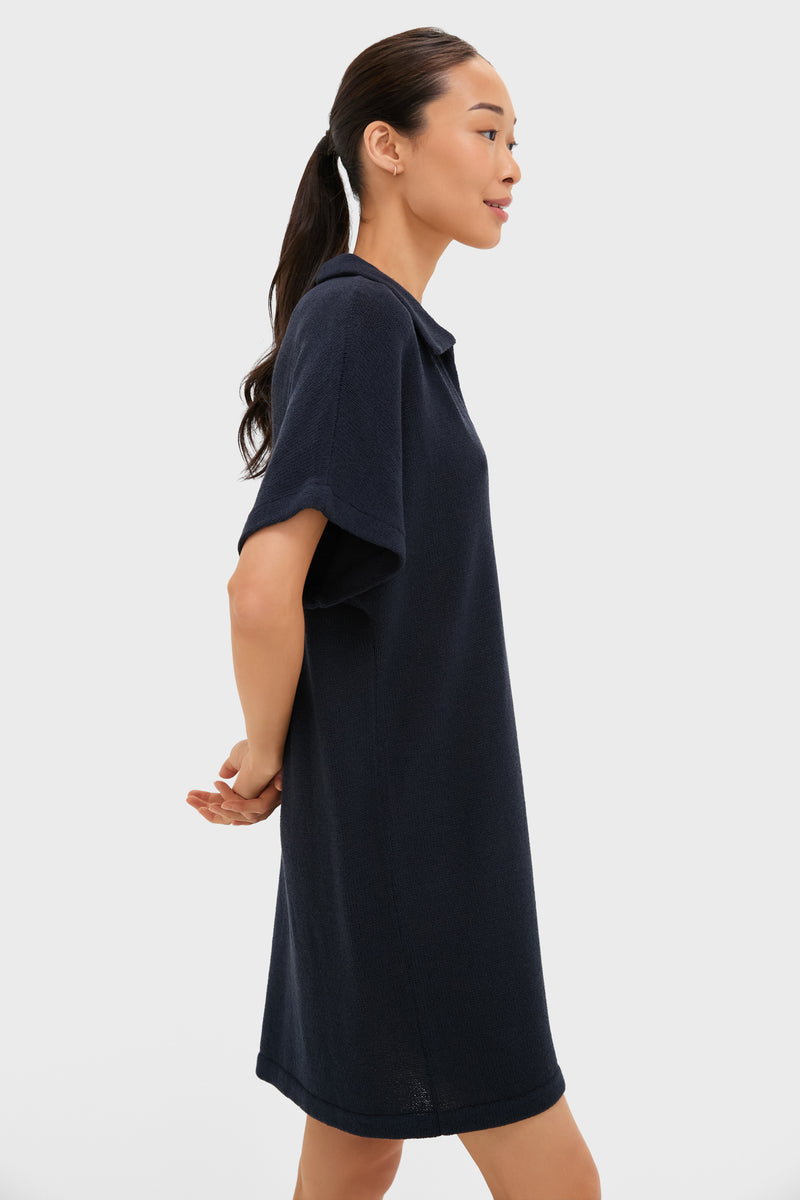 Navy Maren Mini Polo Dress