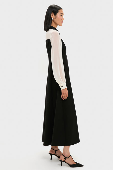 Black and Ivory Riva Tuxedo Dress