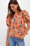 Coral Peony Coralie Short Sleeve Blouse