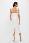 Off White Petalos Embroidered Midi Dress