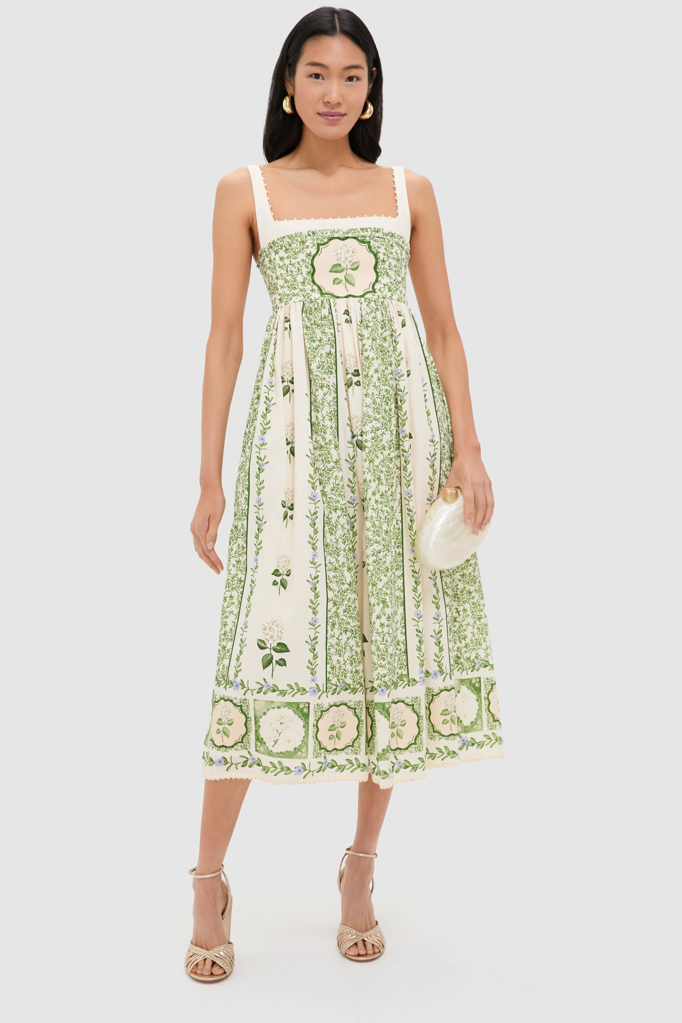 agua by agua bendita barbara floral linen midi dress Wild Barbara Midi Dress