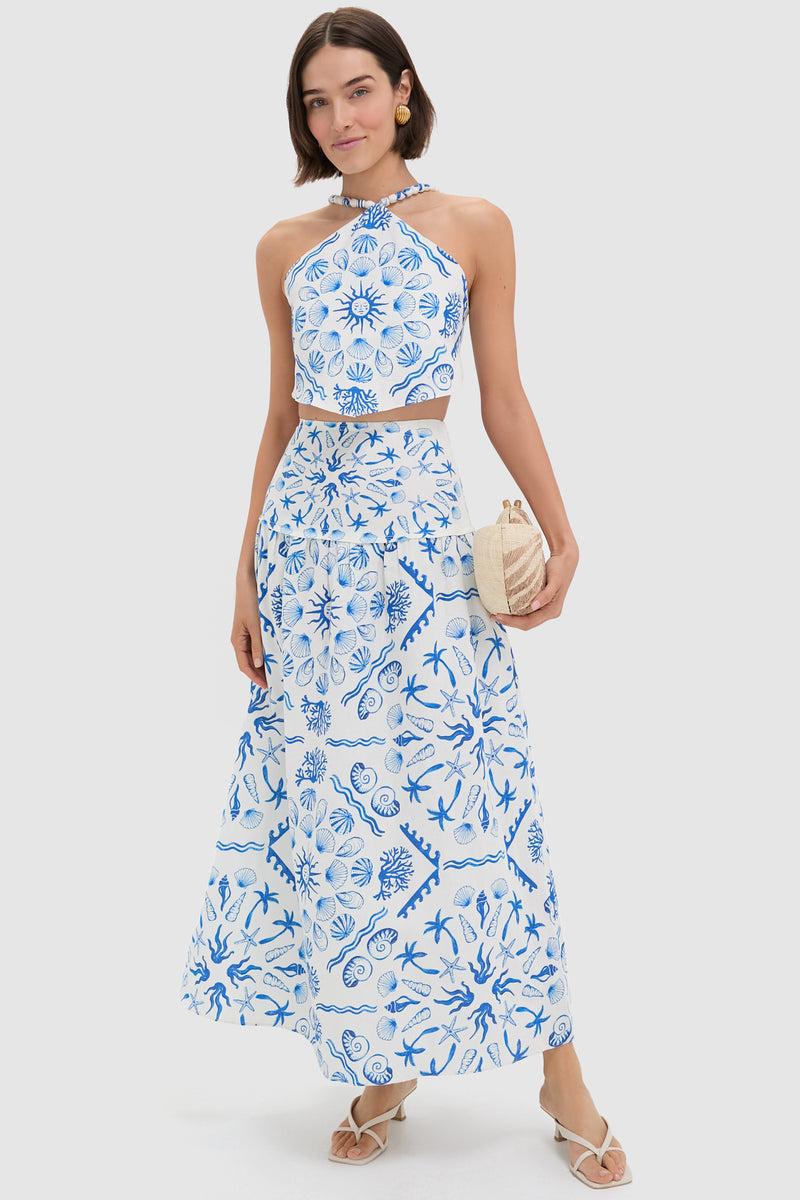 Deep Blue Sea Sable Maxi Skirt Set